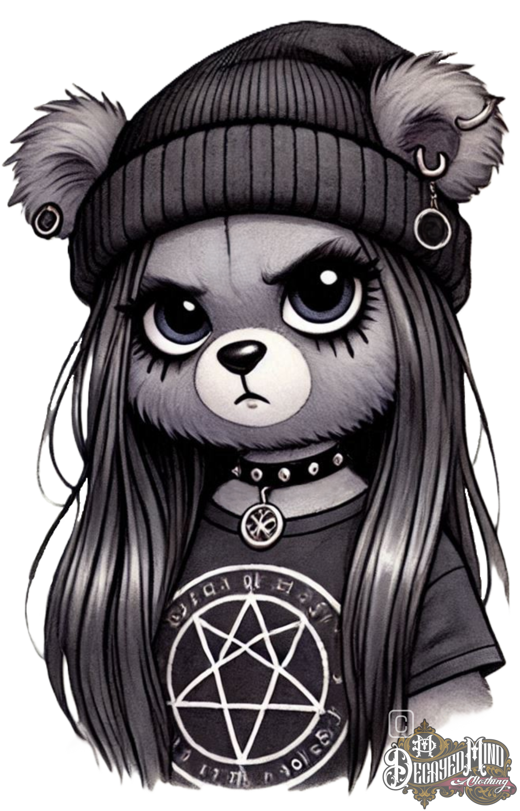 Moon Moon Goth Girl Dead Teddy, Classic Unisex Pullover Hoodie