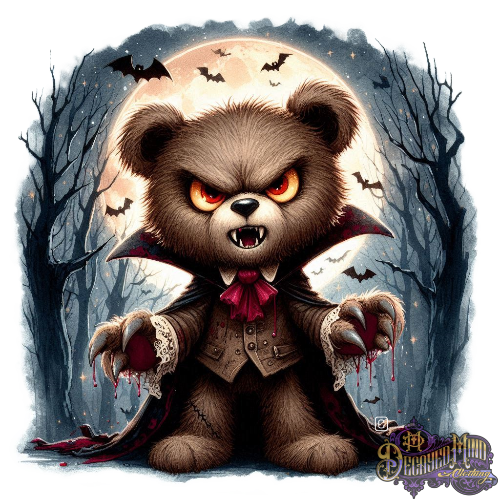 Nosfabeartu Legendary Dead Teddy Vampire Hoodie – Premium Heavy Blend