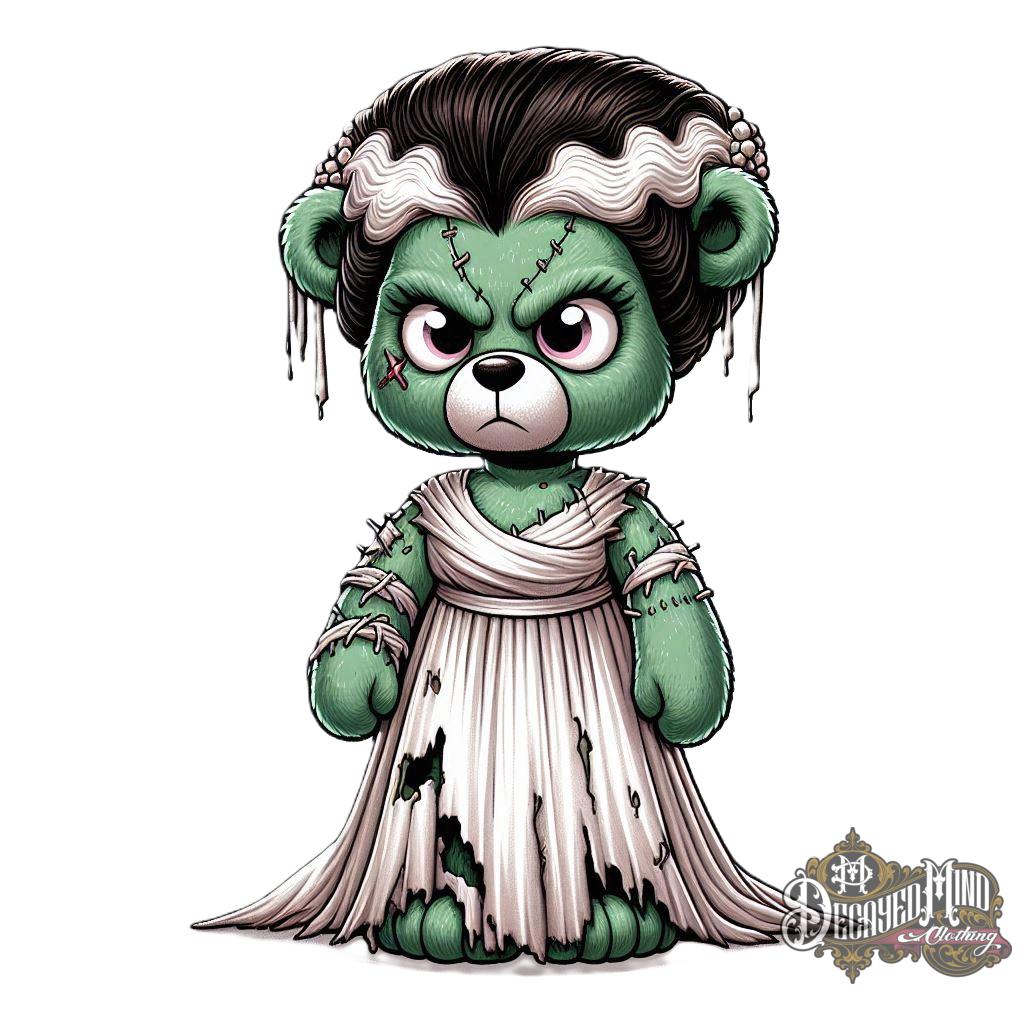 Bride of Frankenbear – The Dead Teddy Queen 🖤⚡️